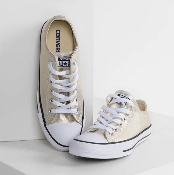 gold converse low tops